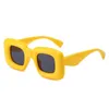 Newest Inflated Sunglasses Women Men Cute Square Candy Color Glasses Trendy Thick Frame Punk Shades