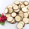 Couronnes de fleurs décoratives 5100PCS épais pin naturel rond tranches de bois inachevées cercles avec disques d'écorce d'arbre bricolage artisanat peinture de fête de mariage 230625