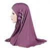 Ethnic Clothing Arrival High Quality Medium Size Muslim Amira Hijab With Lace Pull On Islamic Scarf Head Wrap Pray Scarves Women's