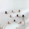 Ganchos Rieles 10pcs setl Percha de ropa de madera Montado en la pared Gancho decorativo Titular de la llave Sombrero Bufanda Bolso Toga de almacenamiento Estante de baño 230626