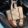 Luxury shoppingväska designer väskor mode woody tote påse axelväska high-end kvinnor duk på handväskor pursar små medelstora stora handväskor utan lådor dgate väskor