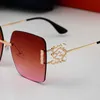 15% zniżki hurtowni nowego kwadratowego bez ogrzewanego luksusowego luksusowego metalowego okulary przeciwsłonecznej MESH Red Large Ocean Clack Sunglasses