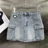 Plus Size Kleider Designer Denim Röcke Kleid für Frauen Designer Brief Abzeichen Kurze Mode Hohe Taille Frau Minirock Hiphop Streetwear S2JG