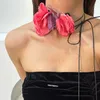 Longue Corde avec Bowknot Fleur Cheville pour Femmes Multi-usages À La Mode Chokers Collier Dames D'été À Talons Hauts Chaussures Décoration Cadeau