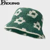 Autumn Crochet Bucket Hat Women Ladies Handmade Knit Flower Fisherman Hat Female Bob Fashion Preppy Style Hats Wholesale