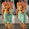 Casual Dresses Summer European And American Women's Printed Sexy Sling Tight Hip Dress/S-2XL