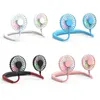 Opvouwbare Nekband Mini Nekventilator USB Cooling LED Fans voor Camping Toerisme Gift Kids Summer Cooler Outdoor met aromatherapie