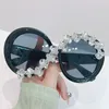 Supergrote ronde montuur kristallen zonnebrillen diamanten bril outdoor zonnebrandcrème reisbrillen overdreven zonnebrillen