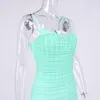 Casual Dresses High Quality Summer Mesh Bodycon Dress Women Party 2023 Arrivals Fishbone Slip Yellow Sexy Club Night