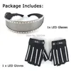 Gants LED 1pcs Lunettes LED 1 paire Gants LED 6 couleurs disponibles Ensemble de produits Glow Dance Party Costume Décoration LED Accessoires laser 230625