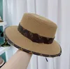 Printemps été nouvelle ceinture presbytérienne haut plat chapeau de paille à larges bords chapeau de soleil chapeau de soleil chapeau de plage ins vent décontracté