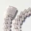 Moissanite a forma di baguette di colore Vvs d in argento sterling di qualità personalizzata con catena a maglie cubane Gra per la vita da rapper da uomo