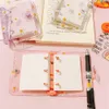 Blocnotes Leuke Daisy Losbladige Notebook 3 Gaten PVC Transparant Bindmiddel Koreaanse Briefpapier Hand Account Journal voor Meisjes School levert 230626