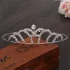 Headpieces koreanska prinsessan kronan brud tiara bröllop wedding po studio rhinestonecrystal crownhair accessoarer bröllop