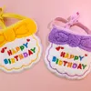 Colliers pour chiens Anniversaire pour animaux de compagnie Broderie INS Style Mignon Collier écharpe Bain de bouche Noeud papillon Couronne Chat Accessoires de fête