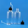 100 st 50 ml Pet Droper Bottle Needle Tip Metal Needle Cap High Transparent Squeezable Droper Bottles Vapor E Cig Juice Vnwqj