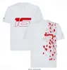 Ferari Erkek Tişörtleri Yaz F1 Team Ortak İmzalı Hayranlar T-Shirt 2023 Formül 1 Kırmızı Kısa Kollu T-Shirt Aynı Stil Yarış Giyim Üstleri Jersey Plus Boyut
