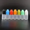 Lotto 100 Pz 5 ML Spedizione GRATUITA Flaconi contagocce in plastica LDPE con tappi e punte sicuri a prova di bambino capezzolo lungo Mkrgw