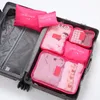 Cosmetic Bags 6PCS Travel Storage Bag Set For Clothes Tidy Organizer Wardrobe Suitcase Pouch Case Shoes Packing Cube