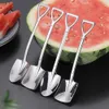 Neue 4Pcs Kaffee Tee Schaufel Löffel Edelstahl Eis Dessert Dinner-Party Scoop Wassermelone Löffel Küche Werkzeuge Geschirr set