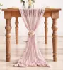 Bordslöpare 10st 6/10ft rosa ostdukbord Runner Boho Wedding Gaze Table Runner Dining Table Decoration för mottagning Bridal Party 230625
