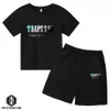 T shirts 2023 Summer TRAPSTAR Tshirt Kids Boys Beach Shorts Sets Streetwear Tracksuit Masculino Feminino Roupas Meninas Roupas Esportivas 230626