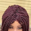 Synthetic Wigs Ombre Red Color Crochet Kinky Twist Braided Wig Short Bob Box Braided Wigs For Black Women African Synthetic Braiding Hair Wig x0715