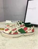 Chaussures habillées Tennis 1977 Toile Chaussures décontractées Luxurys Designers Womens Shoe Italy Green And Red Web Stripe Rubber Sole Stretch Cotton Low Top Mens Sneakers babiq05