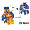 Jouets de transformation Robots Transformation Toy Gogo Dino Base de sauvetage d'éléphant transformé avec transformation sonore Elephant Rescue Car Kid Children Toy 230625