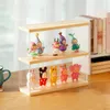 Storage Bags Wooden Display Box with Light Statuette Acrylic Cartoon Doll Organizer Holder Figurines Case for POP MART Collect 230625