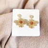 Stud Earrings Cool Femme Female Christmas Jewelry Crystal Gold Color Bee Shaped Punk Women Statement Big Animal Insect