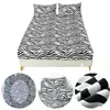 Bettwäsche-Sets Schwarz Weiß Leopardenmuster Spannbettlaken King Girl Luxus Gepard Bettset Kinderzimmer Wildtier Dekor 230626