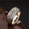 Cluster Rings S925 Real Silver Ring For Men And Women Buddhist Eight Treasures Auspicious Thai Personality Can Turn