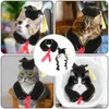 Cat Costumes 1 Set Doctoral Hat Decor Graduation Themed Dog Garment Woolen Yarn Clothes