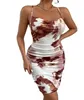 Casual Dresses Tie Dye Print Sexy Backless Bandage Mini Bodycon Women Summer Elegant Sleeveless Vacation Strap Party Evening Dress