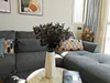3 unidades de folhas de eucalipto artificiais pretas hastes de eucalipto de seda falsa buquê de plantas falsas com total de 16 hastes arranjo para festa em casa decoração de casamento de Halloween