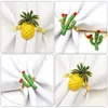 Dinnerware Sets Napkin Buckle Bands Cactus Pattern Ring Rings Party Serviette Fruit Shaped Holder Decoration