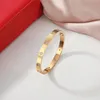 Designer Bracelet Screw 18K Gold Plated Titanium Steel Fashion Jewelrys Trendy Bangle Diamond for Women Men Nail Bracelet