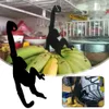 Durable Banana Storage Holder Black Iron Storage Rack Funny Key Hanger Keep Fresh Monkey Shaped Banana Hook Kitchen Gadgets