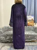 민족 의류 무슬림 아바야 여성 두바이 2023 터키 이슬람 이슬람 Djellaba 순수한 세트 오거 Aauger Maxi Femme Robe 아프리카 아랍어 v- 넥 드레스