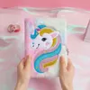 Anteckningar Cartoon Unicorn Söt plysch anteckningsbok med Lock Secret lämplig för barn och flickor Gift Diary Agenda Planner Organisera 230626