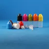 100セット3ml（1/10 oz）プラスチックドロッパーボトルチャイルドプルーフセーフキャップヒント