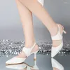 Sandaler klänning för fest och bröllop kvinnor skor stilett chic elegant kvinna sko medium klackar brudhäl sommar 2023