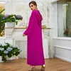 Abbigliamento etnico Elegante caftano da donna Ricamo Abaya musulmano Maxi abito Dubai Turchia Arabo caftano Islam Marocchino Abito da sera per feste Jilbab