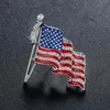 Vintage Crystal Flag Brosch Pins Diamond Brosches for Women Universal 4.4*3,9 cm