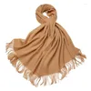 Scarves Factory Wool Scarf Women Winter Autumn Pure Woolen Men Shawl Wrap Long Female Cape Ladies Pashmina 200-70