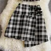 Casual Dresses 2 Piece Set 2023 Summer Women Fashion Strapless Zipper Plaid Crop Top Irregular Mini Skirt Sexy Club Party Clothing Suit