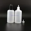 50 ML Lot 100 Stück Hochwertige Kunststoff-Tropfflaschen mit kindersicheren Kappen und Spitzen Sichere E-Zigaretten-Quetschflasche mit langem Nippel PQWKP