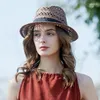 베레트 재즈 모자 여성 여름 파시너 비치 버킷 모자 고품질 고형 라파이트 통기 가능한 빨대 솜 브레 로스 드 무지어 고르 라스