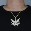 Chains Iced Out Hip Hop King Eagle Pendant Fit Cuban Tennis Chain Necklace Paved Cubic Zircon For Men Boy Design Drop Ship